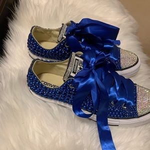 Beautiful Sparkling Royal Blue Converses SOLD